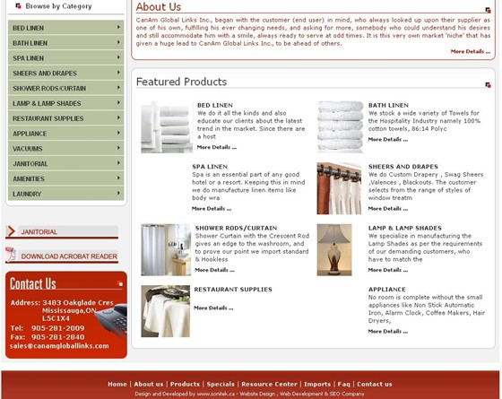 Web Design & Development: CanAm Global Links