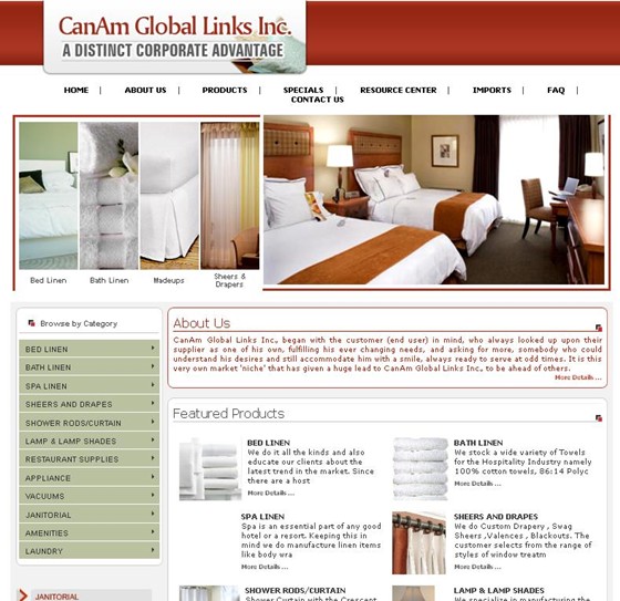 Web Design & Development: CanAm Global Links